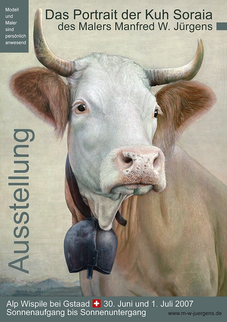 Simmental ritratto di vacca, ritratto di vacca, ritratto di vacca, ritratto di vacca, ritratto di vacca, ritratto di vacca, Simmentaler, pittore Manfred W. Juergens