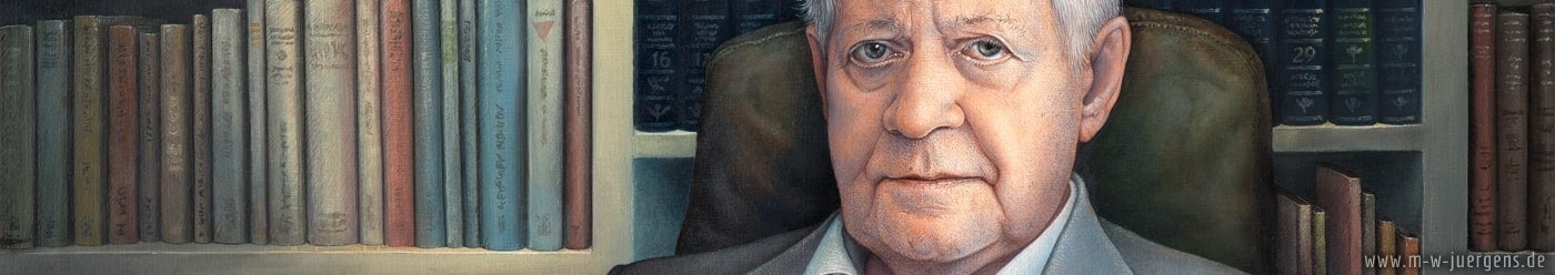 Helmut Schmidt Portrait, Porträt Realistische Malerei, Manfred W. Juergens